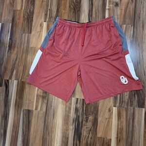OU University of Oklahoma Plus Size Red and Gray Men's Athletic Shorts